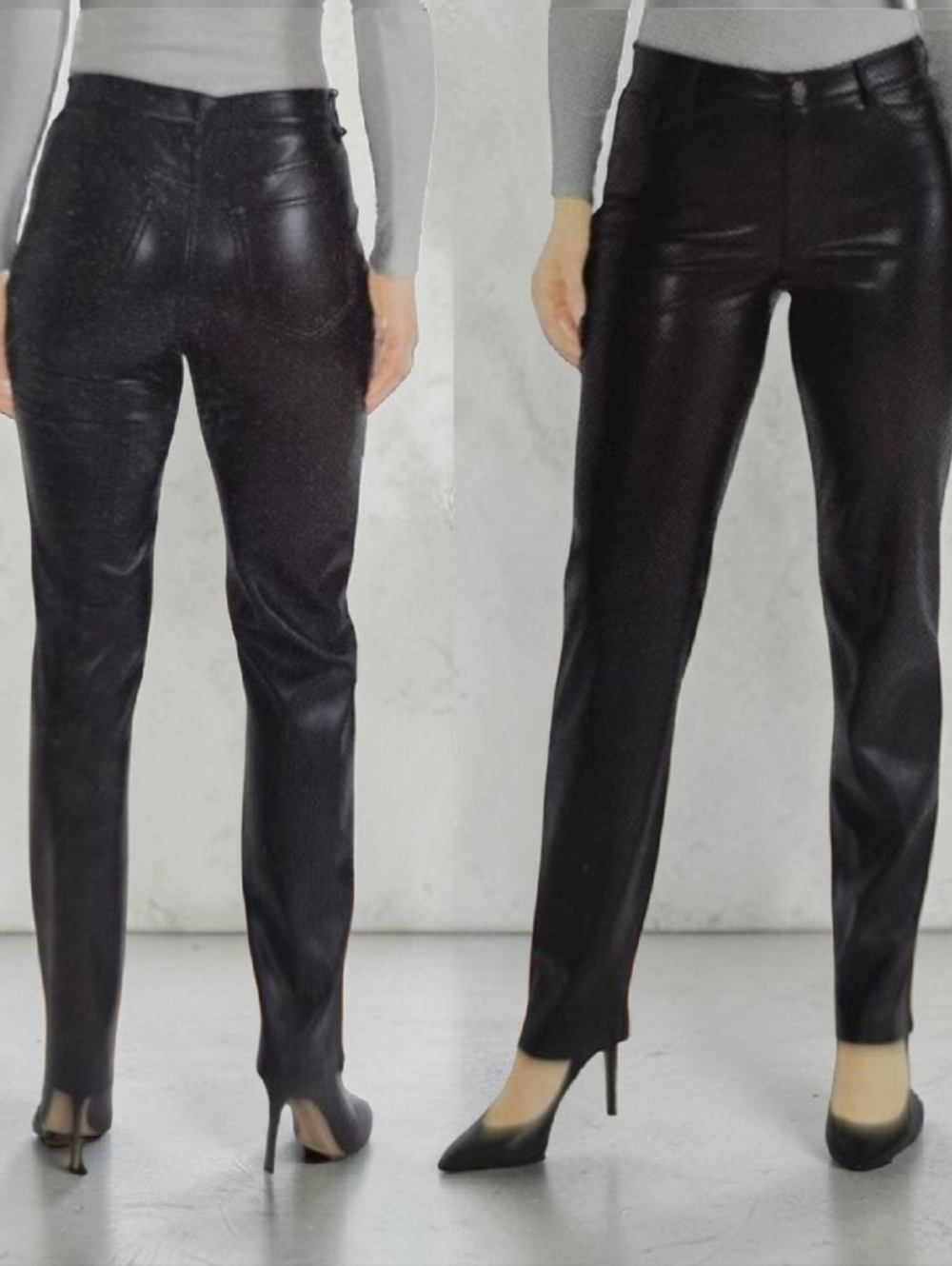 NWOT STUDIO (MED) BADGLEY MISCHKA Black Faux Leather Drawstring Jogger Pants